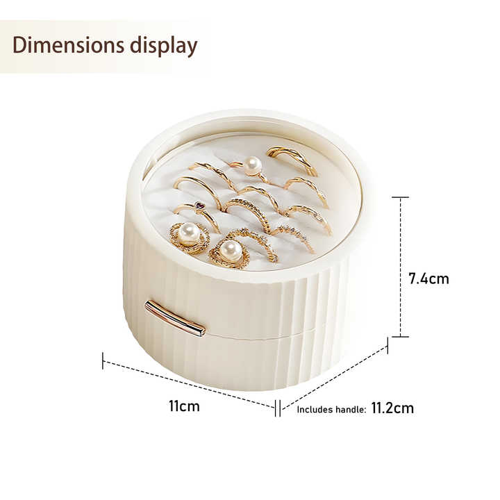 Hot New Light Luxury Mini Jewellery Box Plastic Portable Round Jewellery Storage Box with Magnetic Clasp