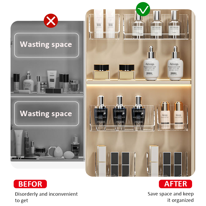 Hot Products Transparent Plastic Mirror Cabinet Organiser Cosmetic Organiser Cosmetic Lipstick Jewellery Organiser