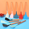 With Wooden Handle Kitchen Utensils Cooking Spatula Does Not Hurt The Pot Heat Resistant Silicone Spatula Sustainable 50pcs