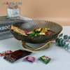 Premium Classic Clear Glass Tray with Gold Rim Hot Glass Fruit Basket Crystal Lining Design Stocked Premium Dishes Plates