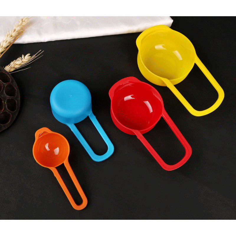 2023 6-Piece Rainbow Color Combination Eco Friendly Measuring Cup Plastic Measuring Cup Baking Tool Set